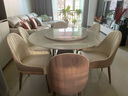 蒂梵拉现代简约带内嵌转盘旋转伸缩带电磁炉圆形岩板餐桌椅组合佛山家具 1.35米餐桌【推拉伸缩带电磁炉】 一桌六椅【生态皮餐椅】 实拍图
