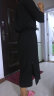 妍莉芬 连衣裙雪纺2022年夏季新款女装韩版短袖黑色开叉长裙气质性感收腰修身显瘦裙子 黑色 XL 实拍图