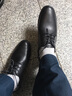 特磊锡男士秋季真皮正装商务休闲英伦软皮尖头透气低跟软底通勤大码皮鞋 黑色-皮鞋码 40 (250mm) 【标准皮鞋尺码】 实拍图