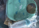 巴比象米糊勺奶瓶挤压式婴儿喂养勺硅胶软勺辅食勺喂食器宝宝辅食工具 蓝色（米糊奶瓶+围兜） 实拍图