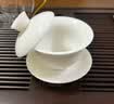京东京造 茶杯盖碗  360°旋转可悬停功夫泡茶盖碗茶具羊脂玉瓷薄胎150ml 实拍图