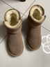 奥古狮登（Agsdon）加绒雪地靴女休闲百搭短筒棉靴短靴女靴棉鞋 914005 奶茶色 38 实拍图