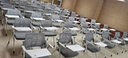 希比希高档学校培训椅带写字板带桌板折叠椅会议办公椅四脚带轮洽谈椅子 网背灰色+桌板 实拍图