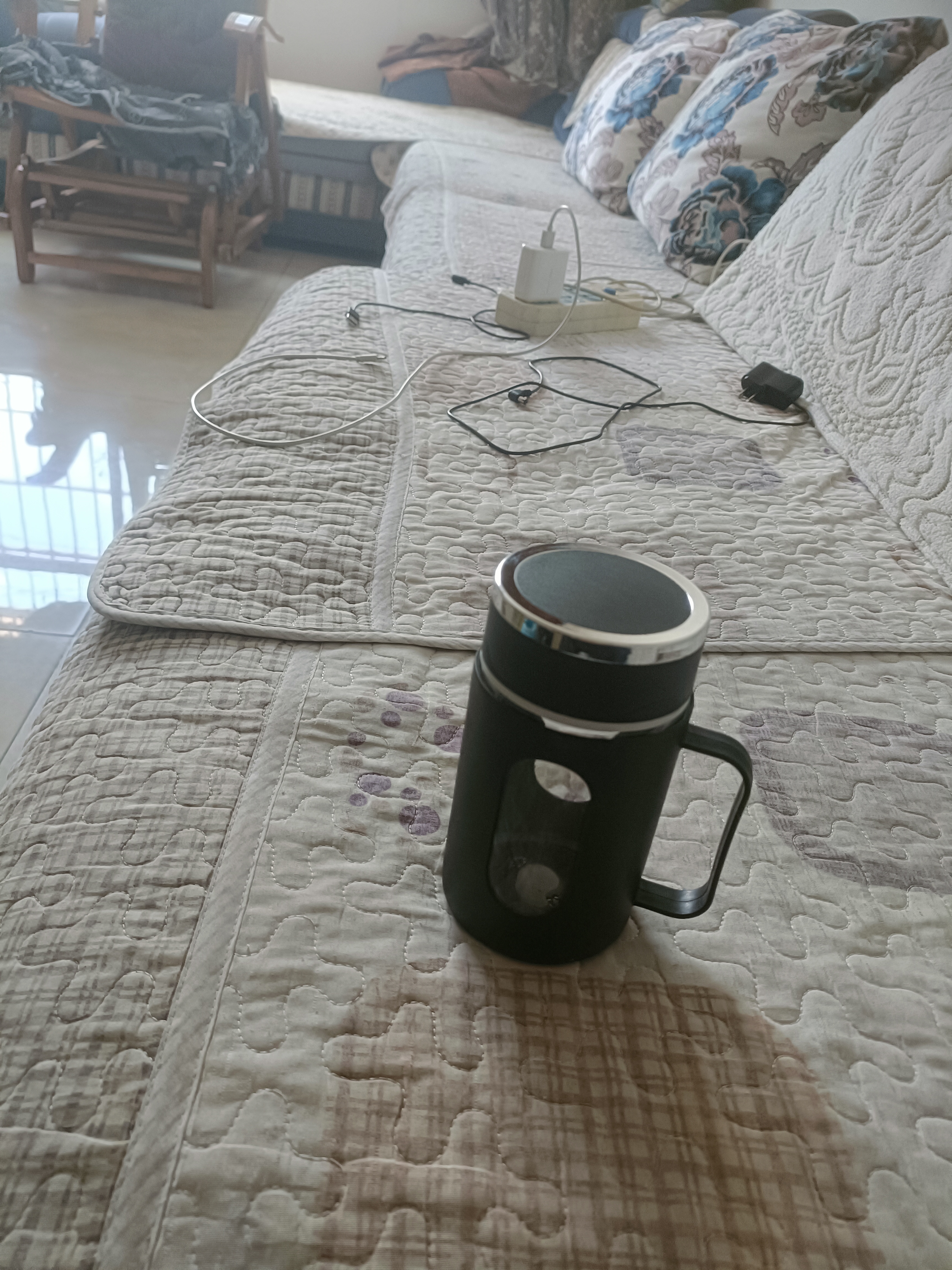 新款玻璃杯商务防爆把手大容量手柄办公室泡茶水杯防摔男女杯子 活动商务黑【两款随机发】 500ml 实拍图