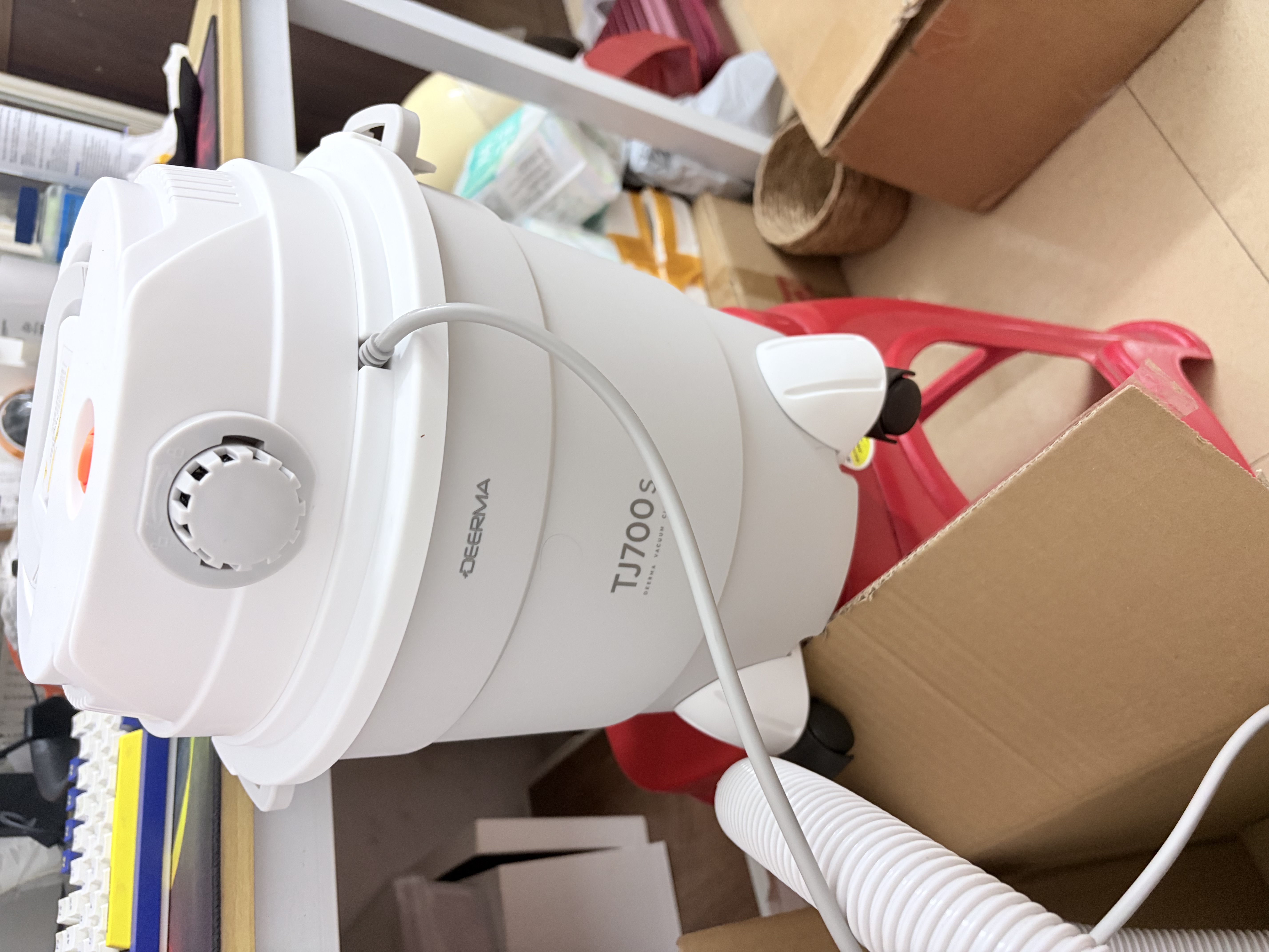德尔玛（Deerma）TJ700S 桶式吸尘器 开荒装修院子吹灰 家用商用 1200W大功率 3用吸头 实拍图
