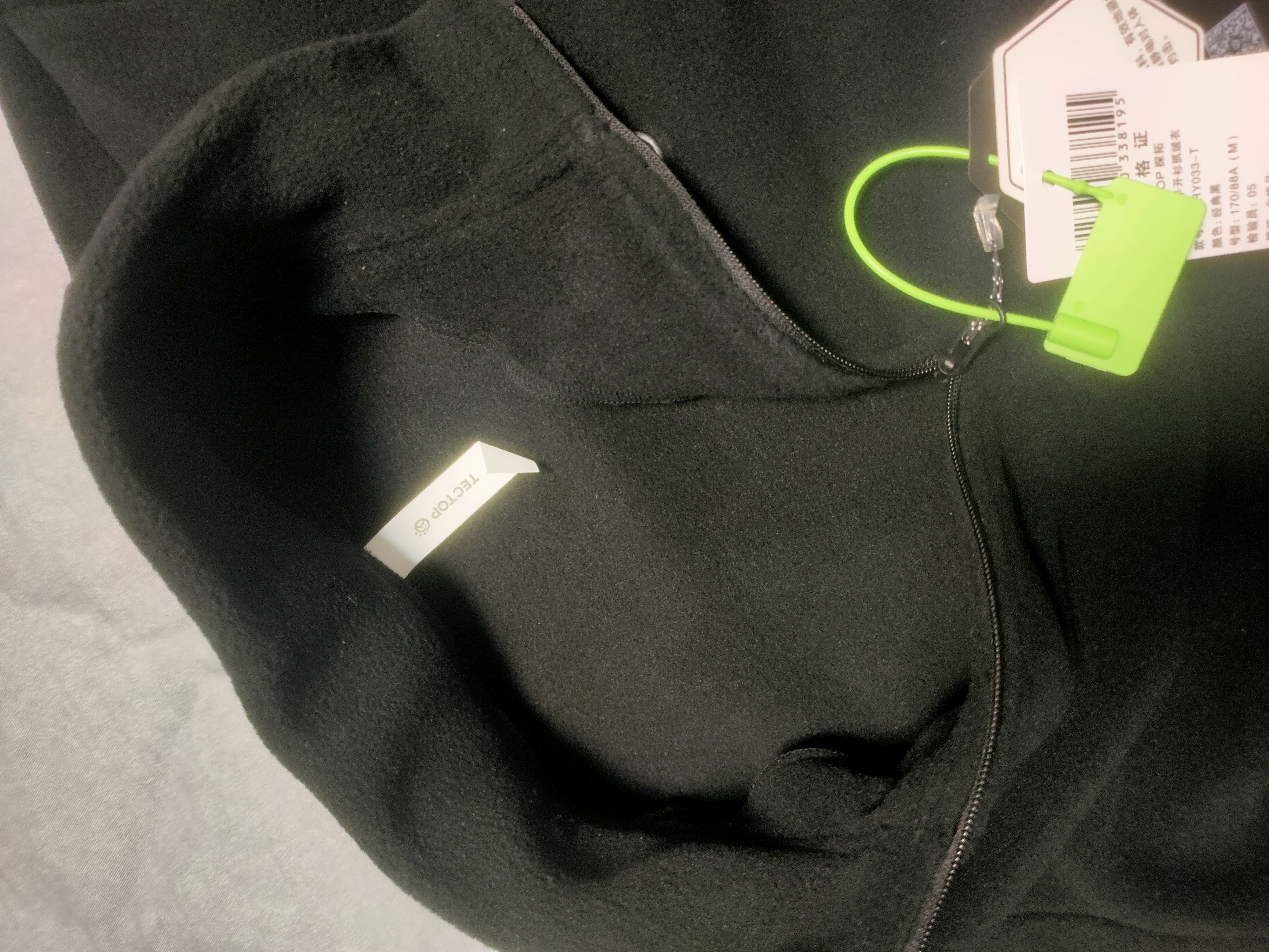 探拓（TECTOP）抓绒衣 保暖抓绒衣立领半开衫抓绒衣 033 男款黑色 M 实拍图