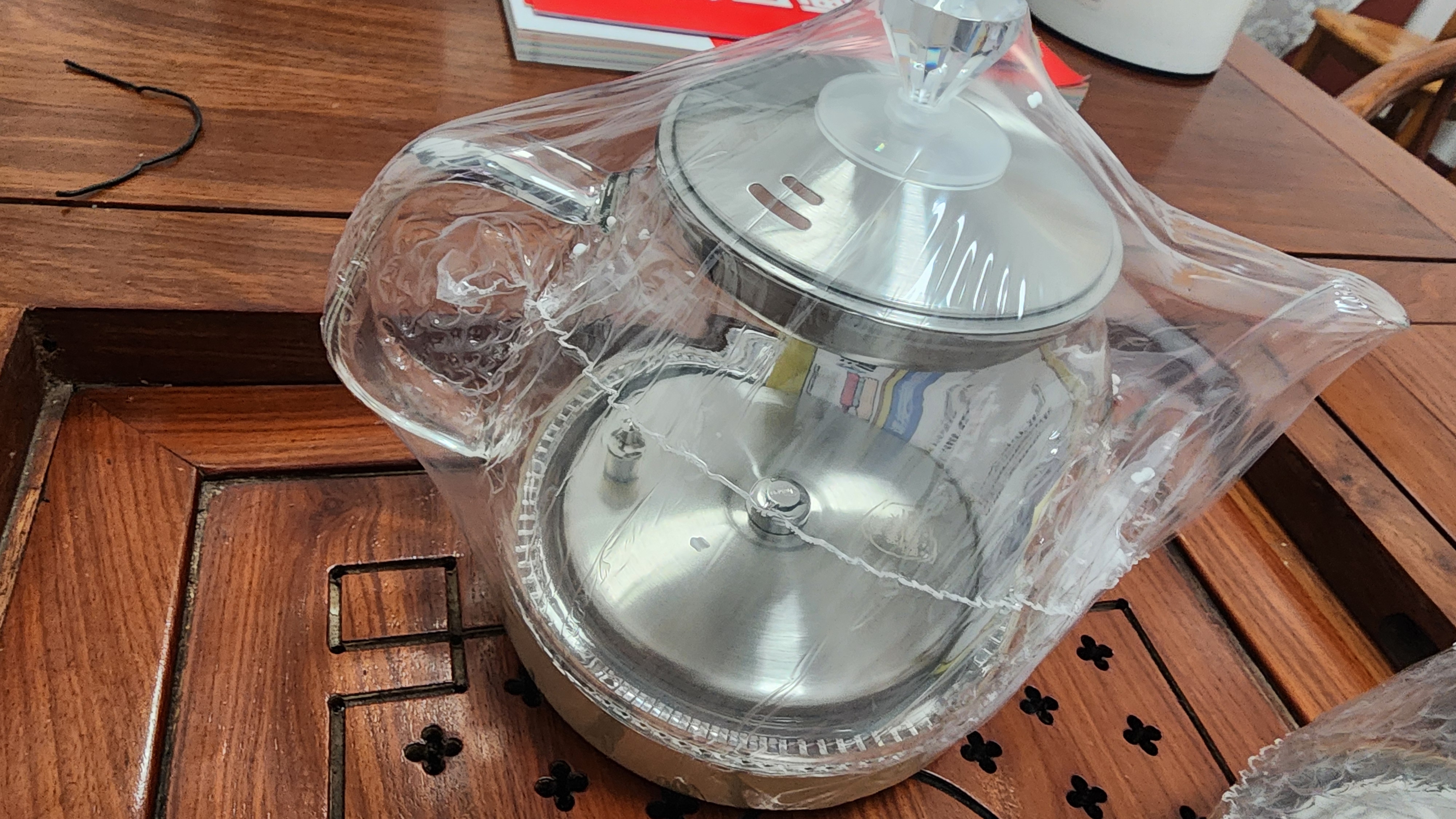 友家铺子（Biooner）全自动上水电热水壶烧水壶电茶壶煮泡茶家用办公茶台一体茶桌嵌入式茶具套装 1L 底部上水- 三件套（  37*20cm ） 实拍图
