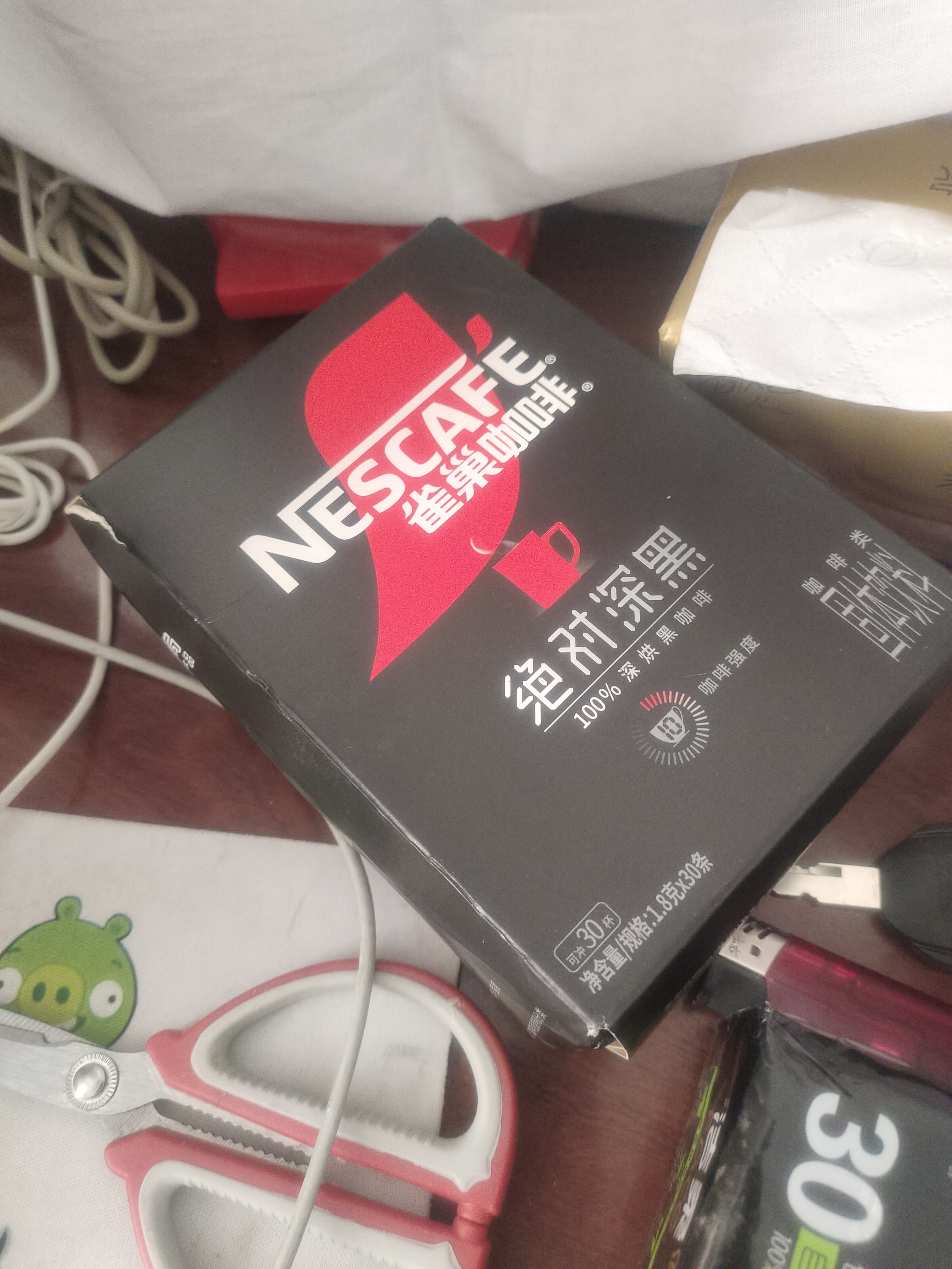 雀巢（Nestle）绝对深黑美式速溶黑咖啡0糖*健身燃减深烘1.8g*30包 实拍图