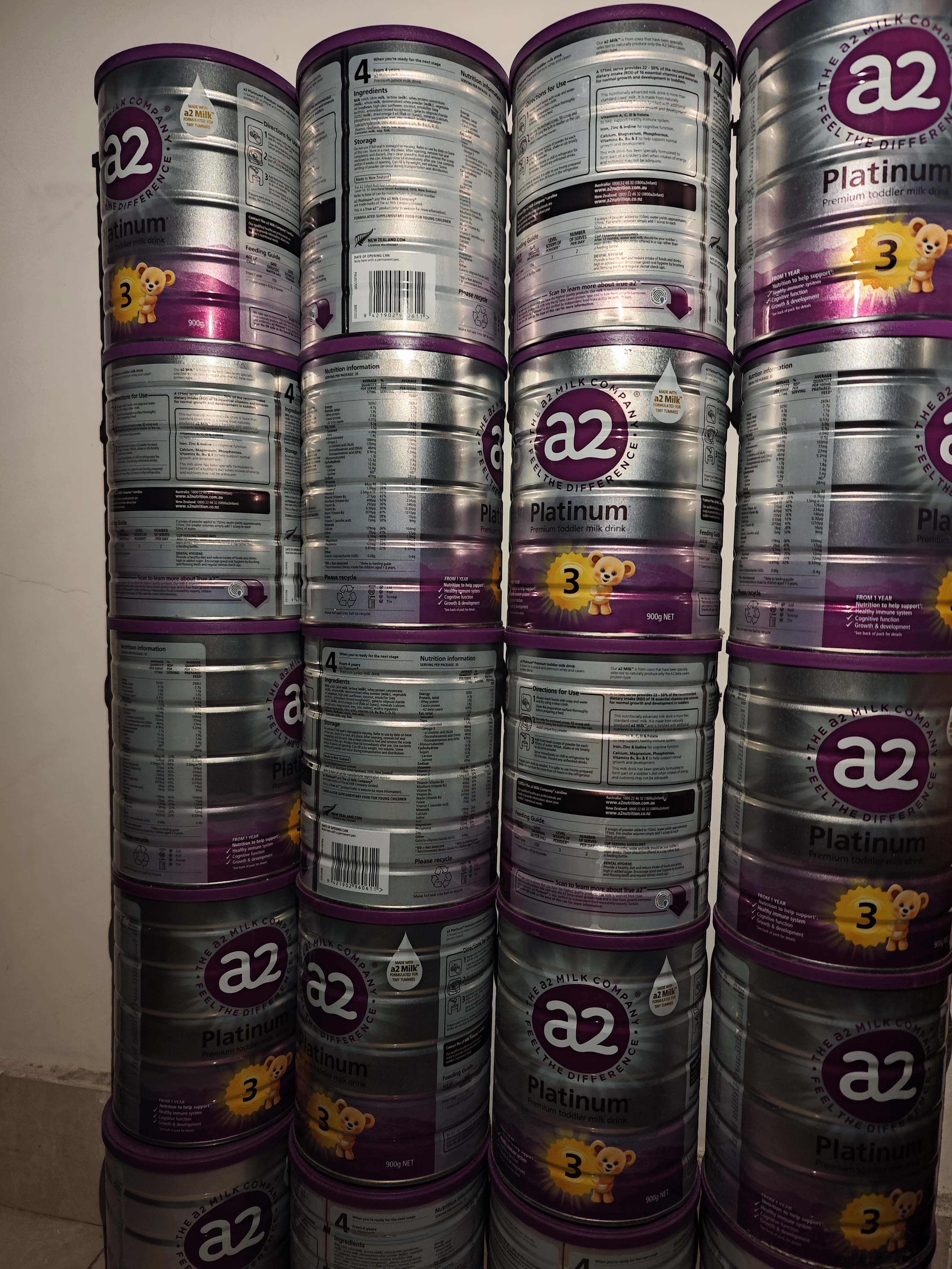a2奶粉紫白金澳版幼儿配方奶粉3段(1岁+) 900g新西兰草饲+批批严检 实拍图