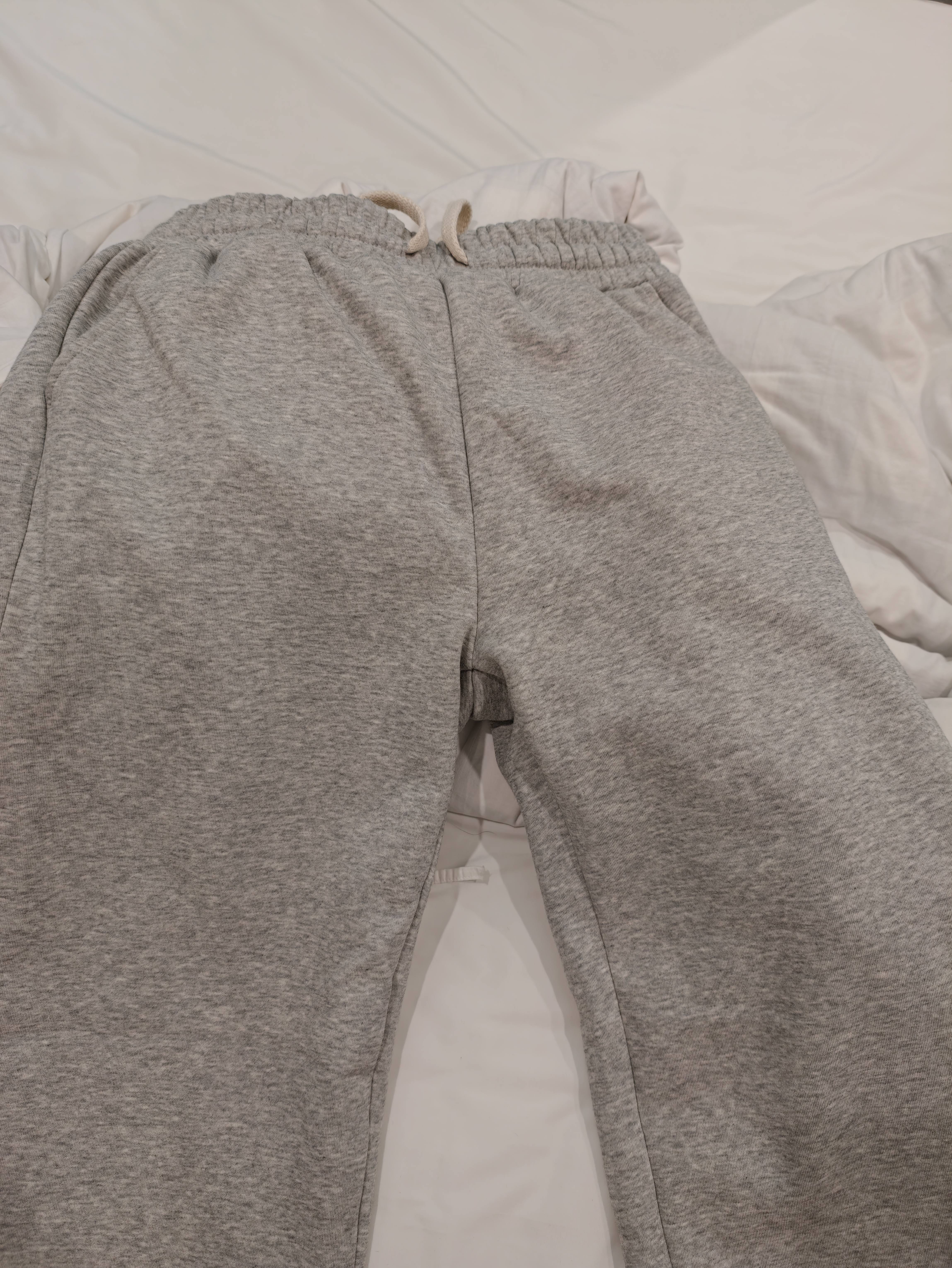 名创优品（MINISO）休闲直筒裤子男重磅潮流秋季青少年宽松百搭垂感卫裤 麻灰 XL 实拍图