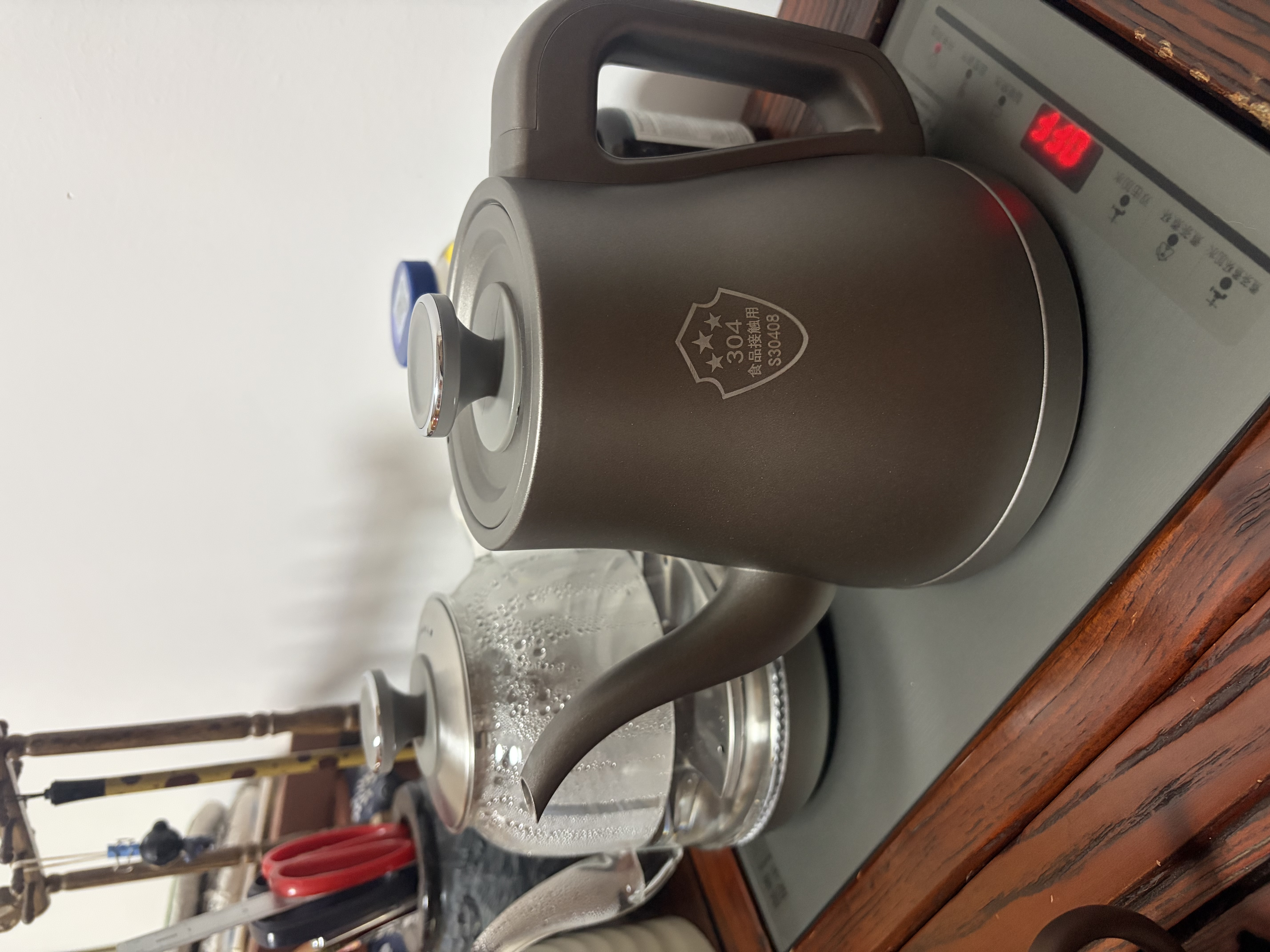 FUNORK全自动上水电热水壶茶台烧水壶304不锈钢茶桌茶几一体机嵌入式电茶壶茶具电茶炉 HL-602蒸茶款1L 实拍图