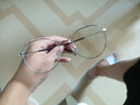 卡苏比近视眼镜男大框复古眼镜框架女配镜有度数防蓝光平光眼睛多边形 银黑 配 1.61防蓝光镜片 适配0-600度 实拍图