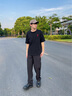 顶峰保罗（Dingfengbaoluo）冰丝休闲裤男薄款直筒裤宽松垂感西裤阔腿长裤SS6029黑色XL 实拍图