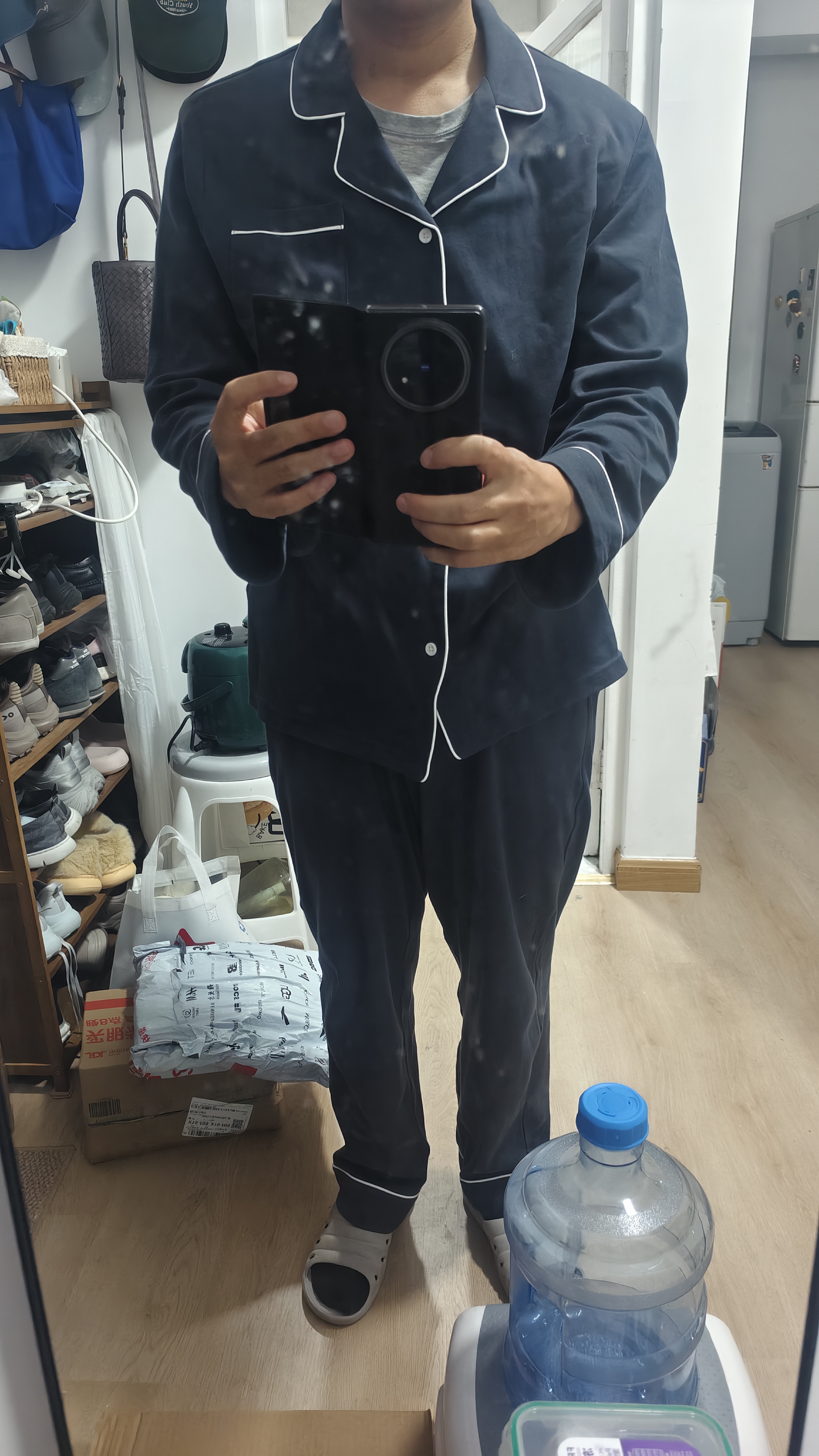 京东京造【10A抑菌】A类一等品50支纯棉睡衣男睡衣26新款情侣家居服彦灰L 实拍图