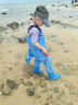 兜逛介家赶海服儿童赶海连体裤玩水连体下水裤全身涉水裤半身雨裤防水鱼裤 天蓝色 32-33号【鞋内长20.5cm】 实拍图