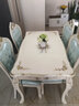 御尊匠心欧式大理石餐桌实木椅子组合长方形奢华家用高档雕花白色经济型 1.3米印花理石桌+4把经典椅 实拍图