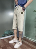 真维斯（Jeanswest）短裤男夏季薄款天丝潮流宽松透气运动中裤子男生冰丝休闲七分裤男 浅蓝 XL 实拍图