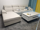 初屋 沙发 现代简约科技布沙发客厅小户型北欧风格沙发组合整装家具 米白色（棉麻布+乳胶+海绵坐包） 单人位+双人位+贵妃位 实拍图