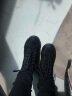 日着原创设计师品牌女鞋冬季新款黑色平底绑带女式加绒短靴马丁靴女 黑色 36 实拍图