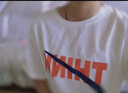 索宾驰（SUOBINCHI）短袖t恤女夏季宽松潮牌印花短袖t恤 白色 M 实拍图