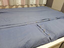 黄河口老粗布四件套纯棉全棉加厚纯色条纹方格被套床单四件套 家纺床上四件套 藏蓝色 1.8/2.0米床四件套/被套2.0*2.3 实拍图