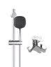 高仪（GROHE）进口淋浴花洒套装 110mm方形手持 家用三式出水喷头 可升降滑杆 非恒温有下水黑色 实拍图