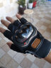 PRO-BIKER摩托车手套夏季透气骑士机车手套防摔男女触屏赛车手套电动车手套 04C黑色半指 L 实拍图