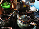 器美优品 茶具套装建盏镶鎏银曜变天目釉功夫茶具整套陶瓷泡茶壶茶杯送礼 拉丝珊瑚茶壶 10件 实拍图