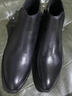 VQGT新款男士高帮皮鞋英伦尖头皮靴头层牛皮男靴短靴拉链加绒马丁靴 黑色 加绒 40 实拍图