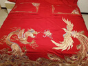 高端真丝棉四件套结婚床上用品婚庆龙凤刺绣大红纯全棉喜被十件套 龙凤呈祥【顺丰包邮+精美礼盒】 1.5米床/被套200*230cm四件套 实拍图