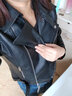 嫣语梦婉2025年春秋新款修身短款小皮衣外套女帅气ins高腰pu机车服皮夹克 黑色 L (165) 【建议100-110斤】 实拍图