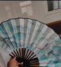巧工坊中国扇古风折扇男士扇子一尺绢布竹扇夏季10寸折叠扇礼品送长辈 东凰栖云霄 黑柄 10寸 实拍图