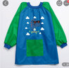 樊虎儿童画画罩衣防水长袖中大童反穿罩衣幼儿园绘画小孩围裙定制logo 拼蓝色恐龙_I845 100(大号（适合7-12岁）_F524) 实拍图