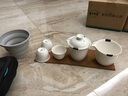 百科（BYKE） 便捷功夫茶具懒人烫酒壶随手礼套装快客杯商务陶瓷旅行茶具一壶二杯简易茶具套餐家用 白瓷单套(不含茶盘) 实拍图