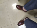德赛（DESAI）【明星同款】商务英伦男士皮鞋擦色牛津鞋真皮方头休闲正装男鞋 棕色 【实木跟商务版】 40 实拍图