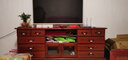 松园洛曼森 欧式实木电视柜小户型美式地柜卧室电视柜简约现代客厅视听柜 1.8十斗电视柜 棕红色 实拍图