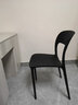 佳匠现代简约餐椅公司学校食堂椅成人靠背塑料椅家用休闲可叠放椅子 黑色 实拍图