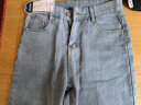 至涛 裤子男秋季牛仔裤直筒宽松加绒复古阔腿美式高街复古休闲长裤子 浅蓝（皮带款） M ( 建议80斤-100斤可穿 ) 实拍图