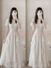 亿梵莎（YIFANSHA）新款连衣裙夏季女生裙子夏天2023法式高级感气质显瘦仙女中长裙 米白色 均码 实拍图