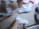 人本帆布鞋女厚底布鞋松糕跟板鞋牛仔休闲鞋女百搭学生1992鞋子 白色(偏小半码) 36 实拍图