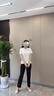 品彩（PinCai）休闲裤女高腰垂感单粒扣西装裤通勤简约直筒裤P143K2014 实拍图