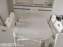 轻奢大理石实木餐桌现代简约台面长方形可伸缩折叠圆桌面家用圆形 白色框架[不带电磁炉] 1.2m [大理石餐桌]*单桌 实拍图
