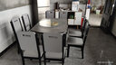 初屋 餐桌 岩板餐桌椅组合现代简约伸缩折叠圆桌家用小户型实木饭桌子 宝马灰色-雪山白岩板-实木椅 1.35m 一桌八椅 实拍图