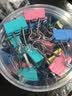誉品（YUPIN）彩色长尾夹 多种规格强夹持力不锈钢金属燕尾夹凤尾夹 试卷文件资料票据夹子办公文具用品 25mm彩色中号/48只 实拍图