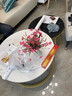 赛杉茶几客厅沙发小户型创意家用轻奢高级感圆形小圆桌阳台茶台茶桌子 80cm白纹理+60cm黑纹理金架 实拍图