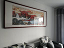 鸿怡轩 山水画办公室客厅新中式装饰国画靠山图挂画沙发背景墙壁画书房 款式三：《鸿运当头》 六尺实木装框：225*88cm【有机玻璃】 实拍图