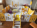 幼贝臣儿童游戏围栏宝宝婴儿爬行学步安全护栏室内游乐场玩具生日礼物 200x240秋千+摇马+滑梯+收纳柜+画板+球池 萌鸭黄白款组合围栏 实拍图