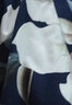 达尔丽睡裙女夏季纯棉睡衣短袖V领宽松家居服优雅牡丹印花国潮长款可外穿连衣裙 蓝色T8202201-031 L 【建议体重100-120斤】 实拍图