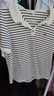 红蜻蜓纯棉短袖t恤女2025新款夏季条纹显瘦宽松遮肉洋气别致女士上衣 黑色条纹短袖 M 【建议90-105斤】 实拍图