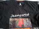 真维斯（Jeanswest）长袖t恤男春秋纯棉青少年休闲重磅二本针宽松大码男士圆领打底衫 黑#ZS落日余晖 L 【220G重磅棉】 实拍图